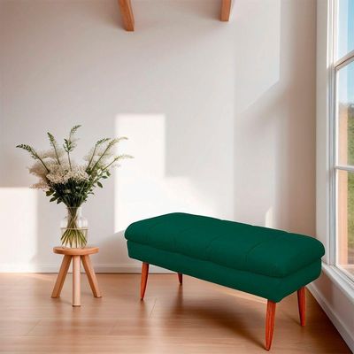 Puff Aparador Estofado Italy Decorativo Veludo Cor Verde Esmeralda