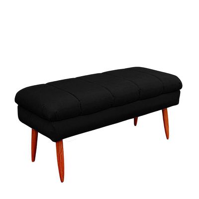 Puff Aparador Estofado Italy Decorativo Veludo Cor Preto