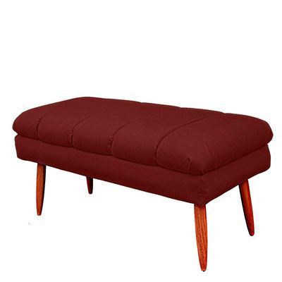 Puff Aparador Estofado Italy Decorativo Veludo Cor Marsala