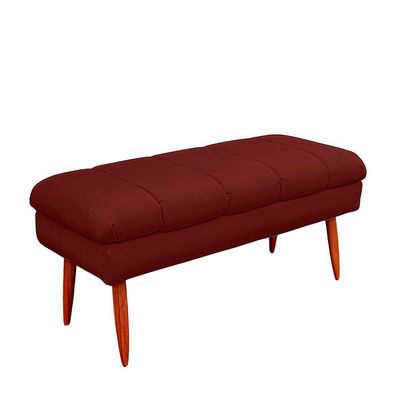 Puff Aparador Estofado Italy Decorativo Veludo Cor Marsala
