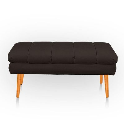 Puff Aparador Estofado Italy Decorativo Veludo Cor Marrom