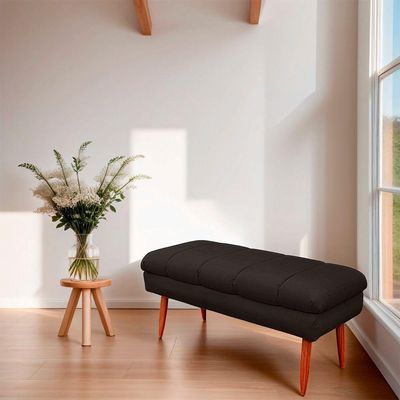 Puff Aparador Estofado Italy Decorativo Veludo Cor Marrom