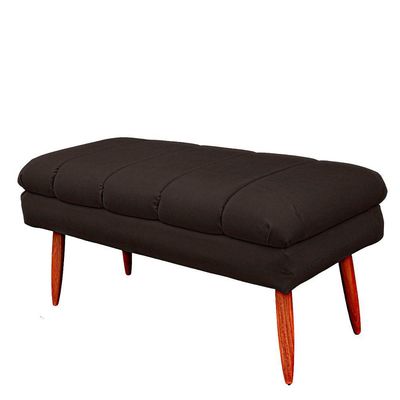 Puff Aparador Estofado Italy Decorativo Veludo Cor Marrom