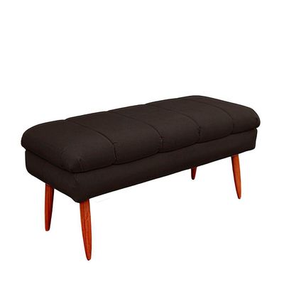 Puff Aparador Estofado Italy Decorativo Veludo Cor Marrom