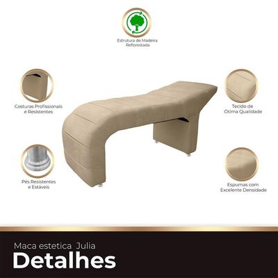 Maca Estofada Julia Para Estetica Facial Sombrancelha E Cilios Suede Bege