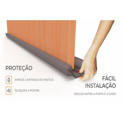 Veda Porta Rolinho 100Cm Marrom Comfort Door Protetor Impermeável Vedação Frestas Contra Inseto Poeira Ruido