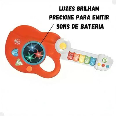 Brinquedo Guitarra Piano e Tambor Musical - Braskit
