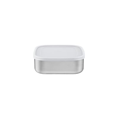 Pote Tramontina Freezinox em Aço Inox Quadrado com Tampa Plástica 16 cm 1,2 L