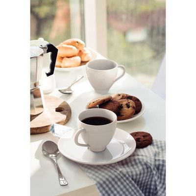 Conjunto Xícara e Pires de Café Tramontina Maria Augusta em Porcelana 100 ml 2 Peças