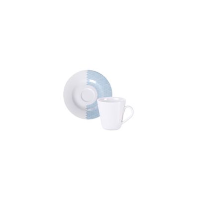 Conjunto Xícara e Pires de Café Tramontina Aquarius em Porcelana, 70 ml 2 Peças