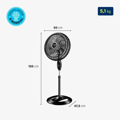 Ventilador de Coluna Turbo Mondial 40CM  VTX-40C-8P-CR 110V