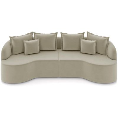 Sofá 4 Lugares Orgânico Sala De Estar Living 270cm Ekos K01 Veludo Bege - Lyam Decor