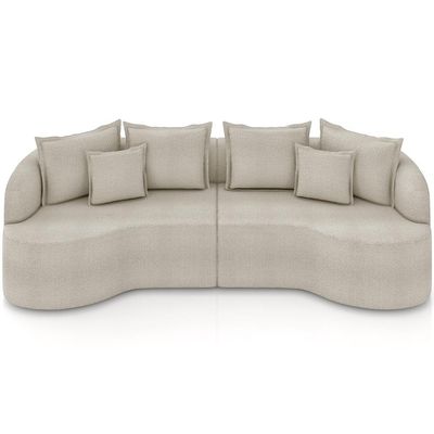 Sofá 4 Lugares Orgânico Sala De Estar Living 290cm Ekos K01 Bouclê Bege - Lyam Decor
