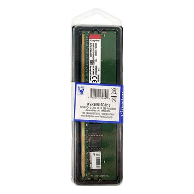 Memória Kingston 16Gb, Ddr4, 2666Mhz, Cl19 - Kvr26N19D8/16