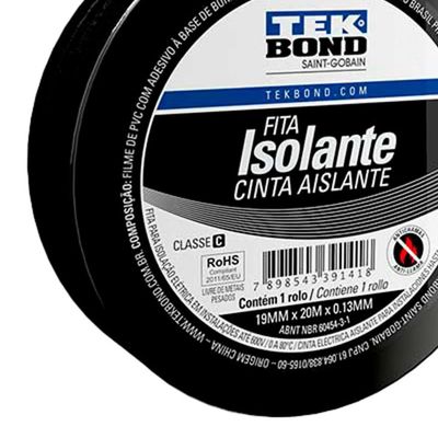Fita Isolante USO Geral 19MMX20M Tekbond - PCT / 10