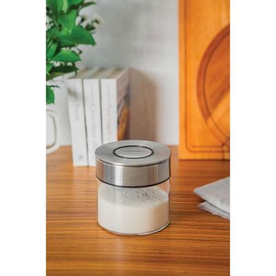 Pote de Vidro Tramontina Purezza com Tampa de Aço Inox 10 cm 0,4 L