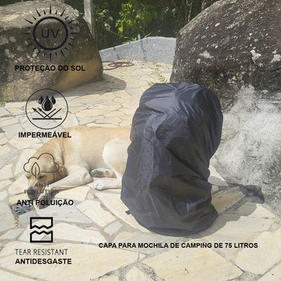Capa Impermeável Com Elástico Para Mochila dos 55 aos 75L
