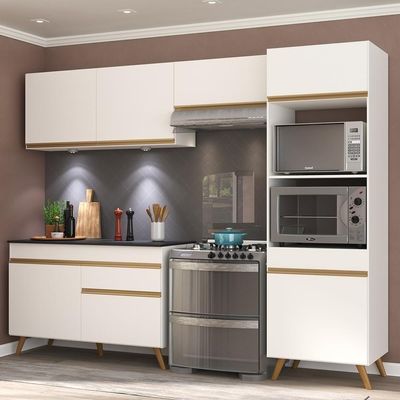 Cozinha Compacta 4 Peças Com Leds Veneza Up Multimóveis