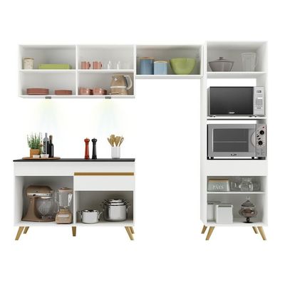 Cozinha Compacta 4 Peças Com Leds Veneza Up Multimóveis