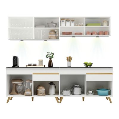 Cozinha Compacta 4 Peças Com Leds Veneza Up Multimóveis