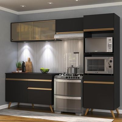Cozinha Compacta 4 Peças Com Leds Veneza Up Multimóveis