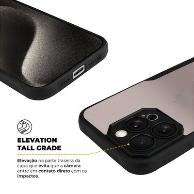 Kit Capa Dual Shock Sense e Pelicula Defender Pro Privacidade para iPhone 15 Pro Max - Gshield
