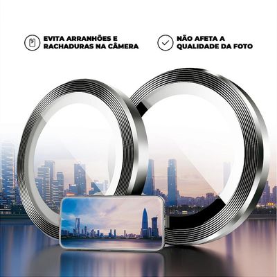 Protetor de Lente iPhone 14 Pro Max-One Armor-Prata-Gshield