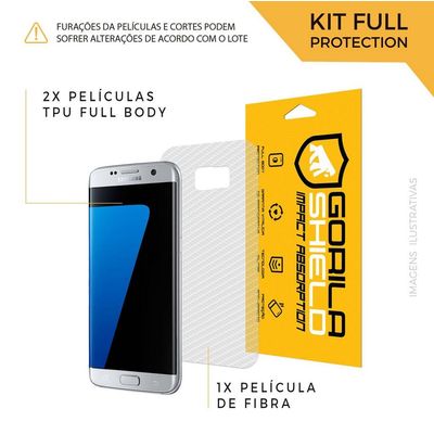 Película de Nano Gel Dupla + traseira fibra de carbono para Samsung Galaxy S7 Edge (Cobre toda tela)