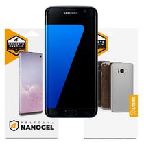 Película de Nano Gel Dupla + traseira fibra de carbono para Samsung Galaxy S7 Edge (Cobre toda tela)