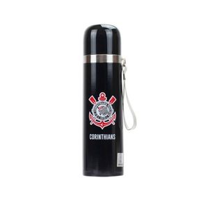 Garrafa Térmica Preta Corinthians 500ml Oficial