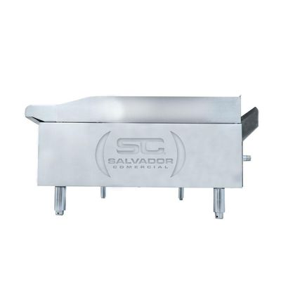 Chapa Americana Profissional 90cm A Gás 18mm Lisa Inox Cg90 E Conjunto De Espátulas - Venâncio