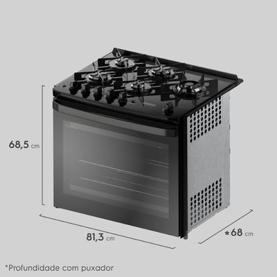 Fogão de Embutir 5 bocas Electrolux Preto Experience Mesa Vidro e Tripla Chama (FE5EP) 127V