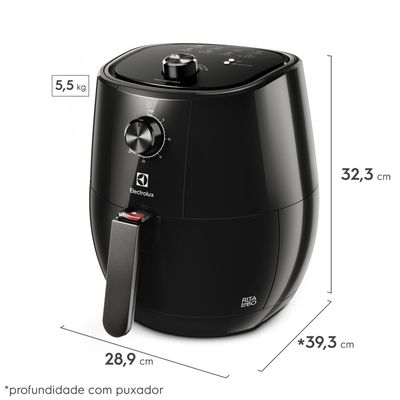 Air Fryer Electrolux por Rita Lobo 3,2L Preta Efficient 1400W (EAF10) 127V