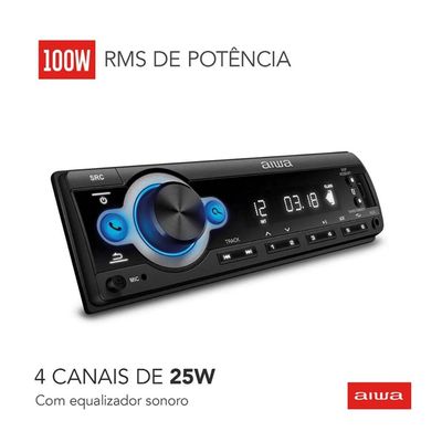 Auto Radio Aiwa AWS-CA-D-01100W MP3, USB e Bluetooth