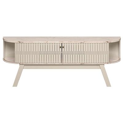 Rack Bancada Valência Com Aparador Estoril Calacata Off White - Madetec