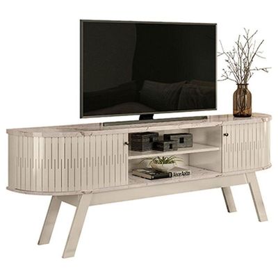 Rack Bancada Valência Com Aparador Estoril Calacata Off White - Madetec