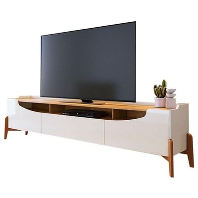 Rack Bancada Para Sala Ambiente Studio 1.8 Off White Nature - Imcal
