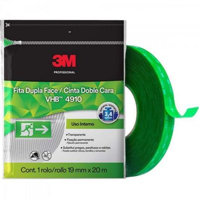 Fita Dupla Face 19MM X 20M VHB 4910 FP Transparente 3M