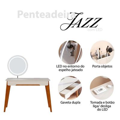 Penteadeira Jazz Off White Com Led - Imcal