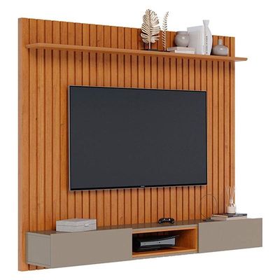 Painel Para Tv Home Suspenso Ripado Ambiente Loft 1.8 Nature Gianduia - Imcal