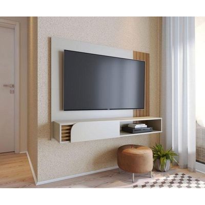 Painel Para Tv Home Suspenso Jurerê Off White Matte Freijó - Colibri