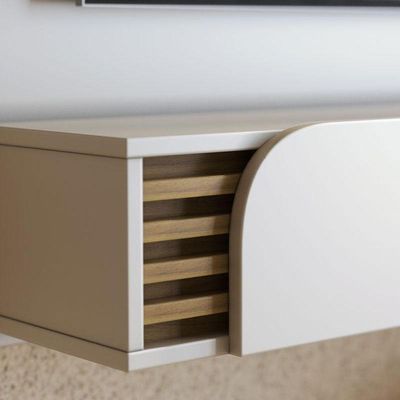 Painel Para Tv Home Suspenso Jurerê Off White Matte Freijó - Colibri