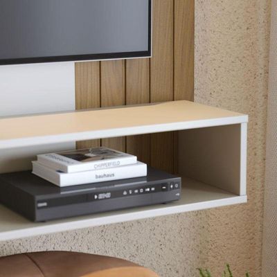 Painel Para Tv Home Suspenso Jurerê Off White Matte Freijó - Colibri