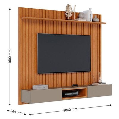 Painel Para Tv Home Suspenso Ripado Loft 1.8 Nature Gianduia - Imcal