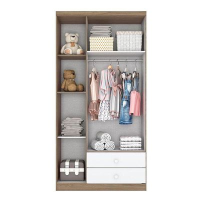 Guarda Roupa Infantil Bala De Menta Rústico Branco - Henn