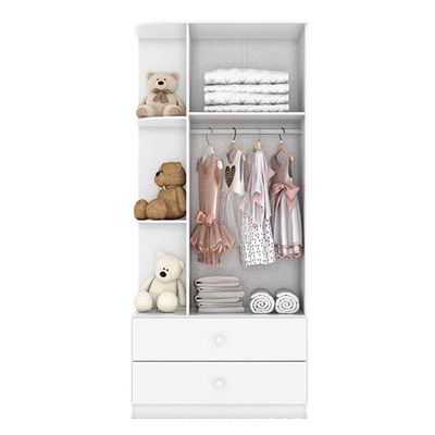 Guarda Roupa Infantil Amarelinha 2 Portas Branco Brilho - Henn