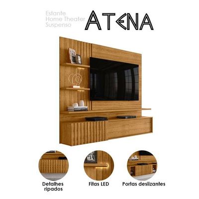 Estante Home Theater Suspenso Atena Cumaru - Madetec
