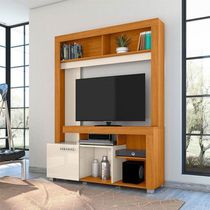 Estante Home Theater Flávia Com Aparador E Mesa De Centro Frizz Cinamomo Off White