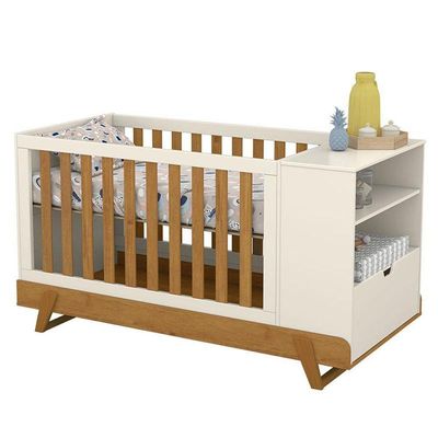 Berço Multifuncional Bkids Off White Freijó Eco Wood Com Colchão Ortobom - Matic