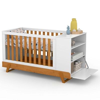 Berço Multifuncional Bkids Branco Freijó Eco Wood Com Colchão - Matic